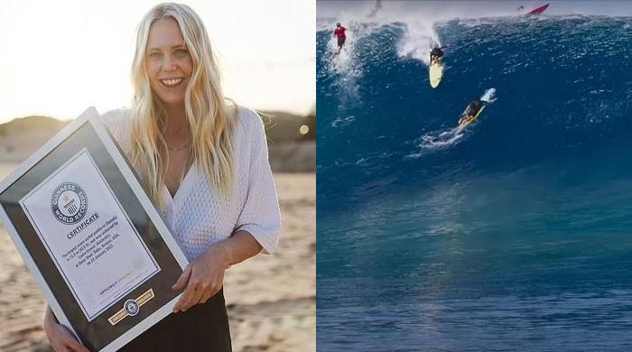 WATCH: Sydney surfer Laura Enever breaks world record after riding 13-meter wave
