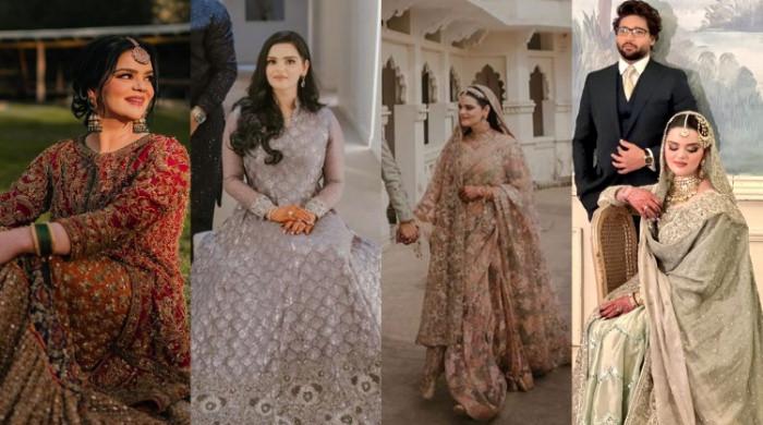 What's the price of wedding dresses worn by Imam-ul-Haq's wife Anmol Mehmood?