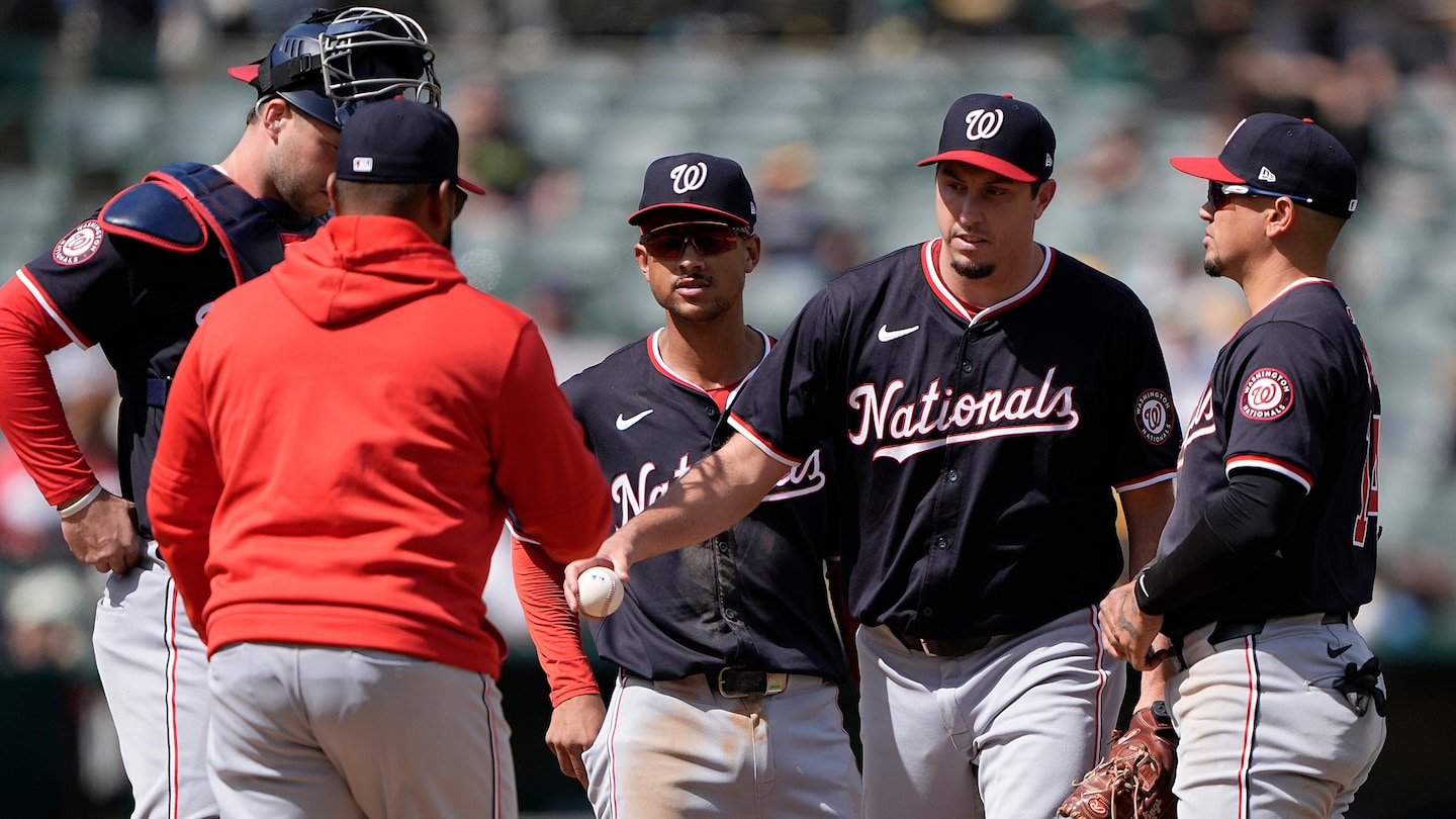 Six-run sixth inning dooms the Nationals to a series loss in Oakland